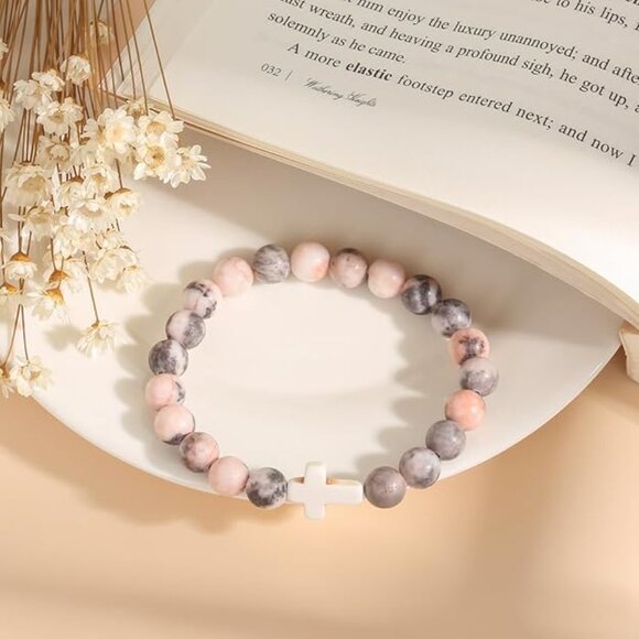 Handmade Cross Bracelet, Inspirational Religious Life is tough But so are you! - Picture 3 of 6